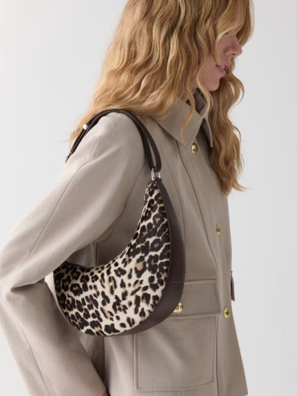 NEW Kate Spade Duo Bag in Leopard Haircalf Crossbody w/ Dark Brown leather trim - Picture 3 of 16